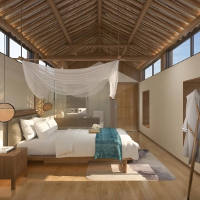 新中式民宿客房3D模型下载